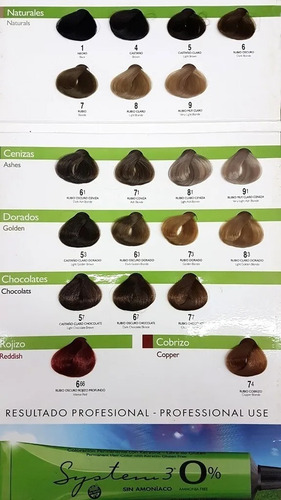 System 3 Tintura Libre De Gluten Y 0% Sin Amoníaco Tono 7.7 Rubio Chocolate