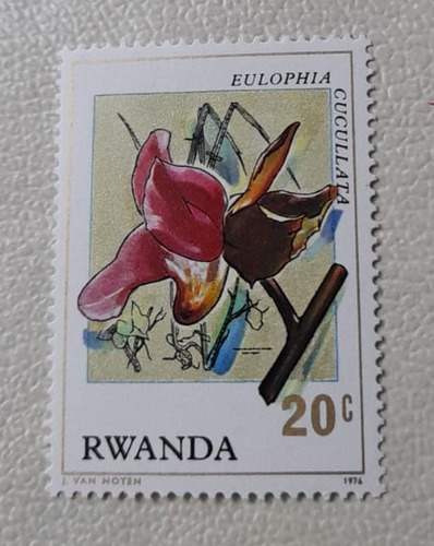 Sello - Ruanda - 1976 Orquideas