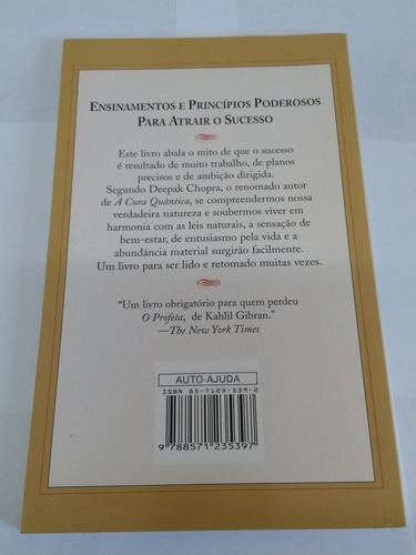 Imagem 2 de 2 de Livro As Sete Leis Espirituais Do Sucesso Deepak Chopra Usad