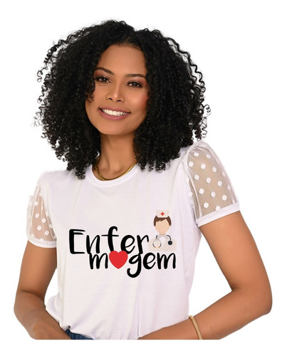 Blusa T-shirt De Luxo - Enfermagem Coração Vermelho