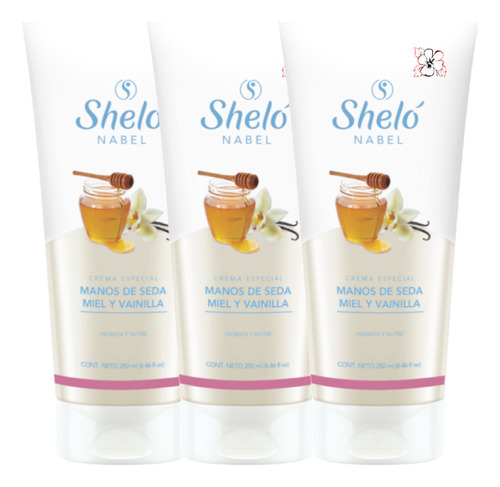 Crema Manos De Seda Miel Vainilla Shelo Nabel 250ml.3 Piezas