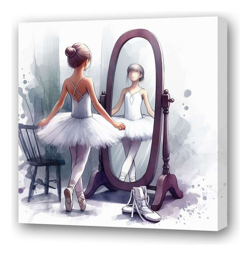 Cuadro 60x60cm Bailarina Joven Practicando Danza Ballet