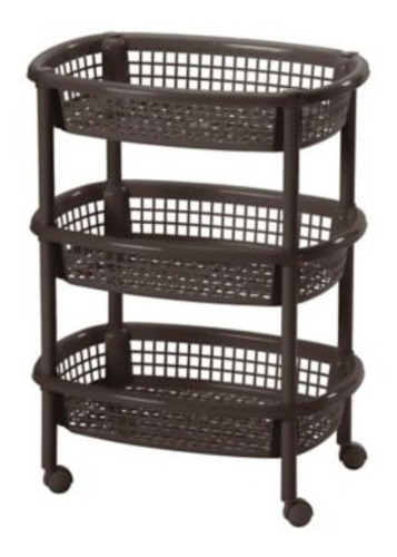 Organizador Para Verduras O Fruta 3 Niveles Gris,blanco,cafe