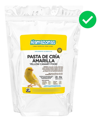 Kit 4 Pasta De Cría Amarilla Pro 2kg Canario Alamazonas