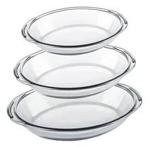 Comprar Set Juego 3 Fuentes Asaderas Sempre Vidrio Ovaladas