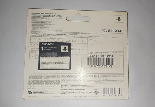 Cartão De Memória Sony Scph-10020 8 Mb Original Raridade