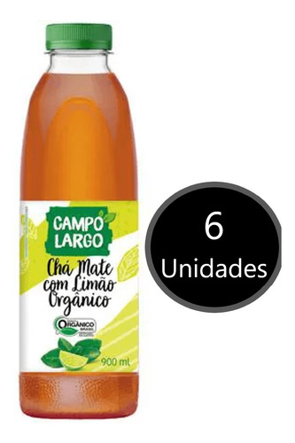 Pack Com 6 Chá Mate Com Limão Orgânico Campo Largo 900ml
