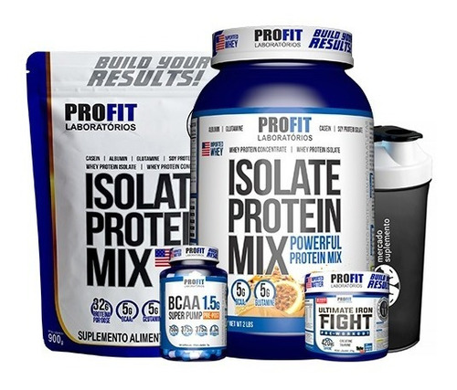 Whey Isolate Mix 907g + Refil + Bcaa 1.5g + Pré Trein + Coq 