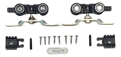 Kit Riel 3m C/ 3 Set Carretilla C/ Freno P/ Puerta Corrediza