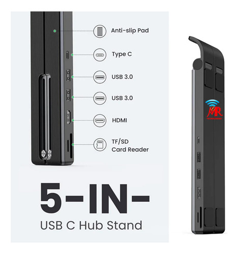 Ugreen 80551 Soporte + Docking Cm359 Plegable Usb-c 4k Hdmi