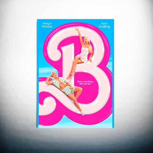 Poster Adesivo Barbie Margot Robbie E Ryan Gosling