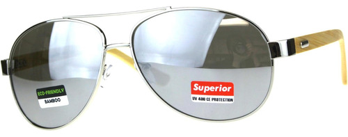 Gafas De Sol De Madera De Bamb  Real Con Diseño De Aviador