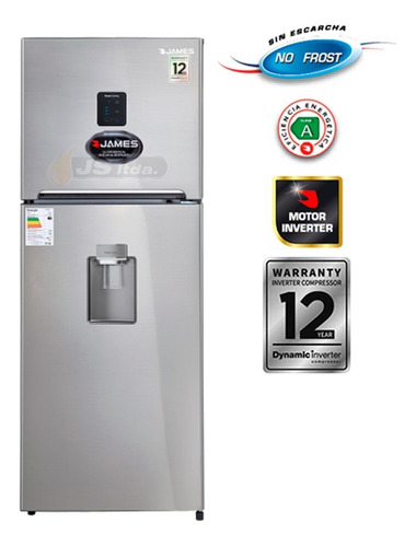 Heladera inverter no frost James J 501 INV INOX DE simil acero inoxidable con freezer 383L 220V - 240V