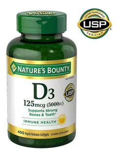 Vitamina D3 Natures Bounty 400 Cap Bl - Unidad a $1