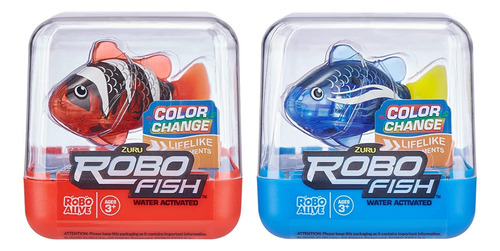 Zuru Robo Alive Serie De Peces 1  2pk Azul+rojo   7141b-s001