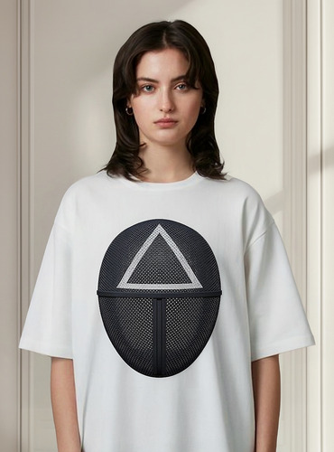 Remera Unisex Squid Game Juego Del Calamar Mascara Triangulo