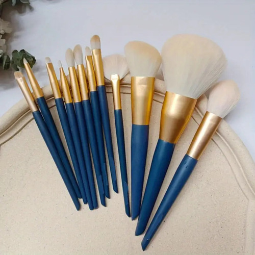 Conjunto De Pincéis De Maquiagem Com 12 Peças Com Estojo