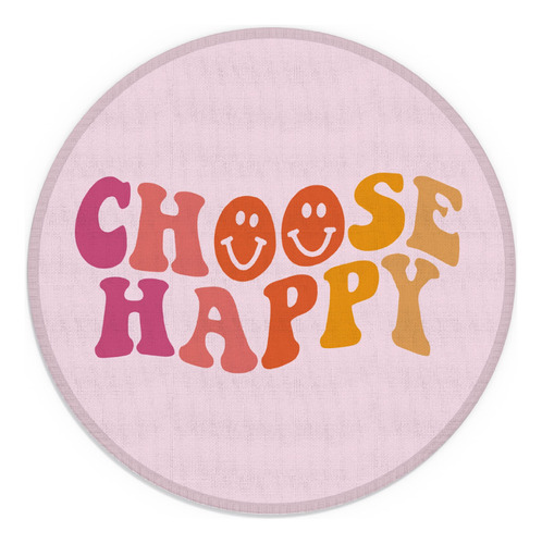 Choose Happy Smiley Face Alfombrilla Mouse Preppy Rosa 7.9 X