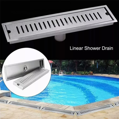 Desagüe Ducha Baño 60x10cm Rectangular Acero Inox