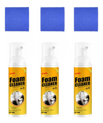 3x Coche En Aerosol Limpiador De Espuma De Limpieza 100ml