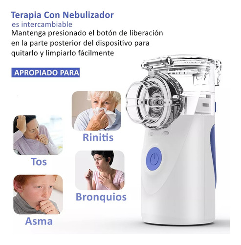 Nebulizador inalámbrico ultrasónico Mesh Nebulizador Mesch ultra vapor blanco 127V