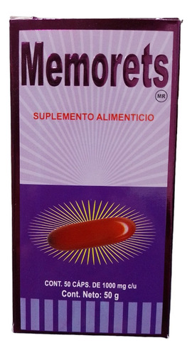 Cápsulas Memorets 50 Caps Multivitaminico Cerebro Estrés Sabor Sin Sabor