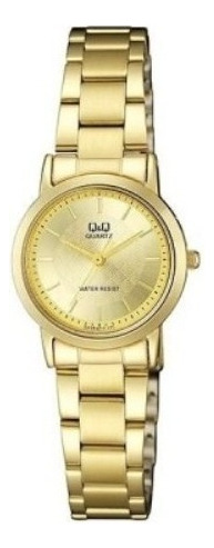 1 Reloj  Qq Dama Dorado Original 100 %  Con Su Caja Qq