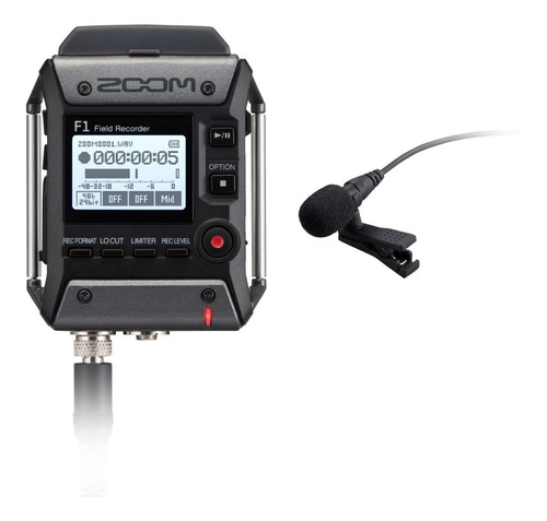 Zoom F1 Lp Grabador Portatil Con Microfono Corbatero 2 Canal