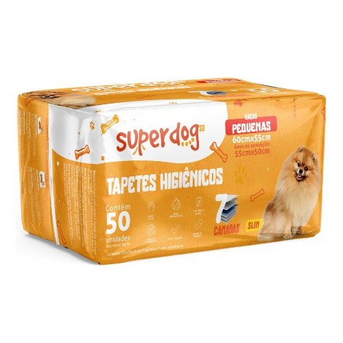 Tapetes Higiênicos Super Dog Baby 60x55 Cm -com 6x50=300 Un