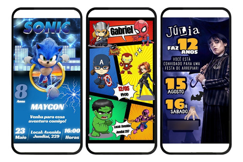Convite Digital Escolha O Seu Envio Imediato Temas