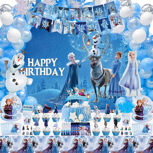 221 Piezas De Suministros De Fiesta De Cumpleaños De Frozen,