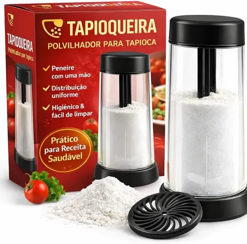 Propius Tapioqueira Polvilhador 2 Em 1 Com Tampa Peneira Para Tapioca