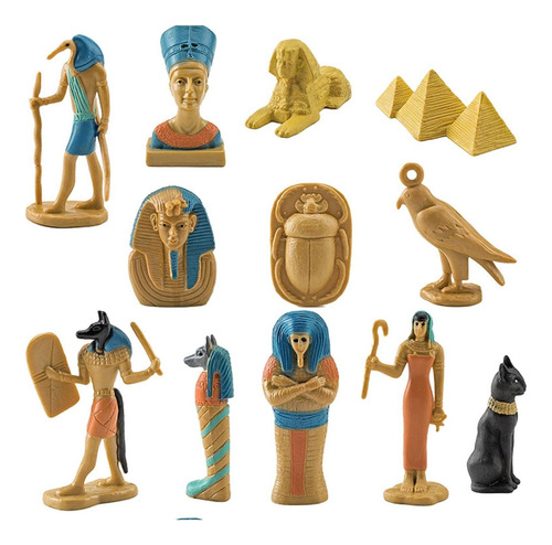 12 Piezas De Figuras Del Antiguo Egipto, Estatuas Pequeñas,