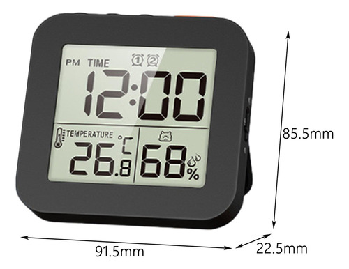 Reloj De Baño Digital Temporizador De Ducha Con Negro