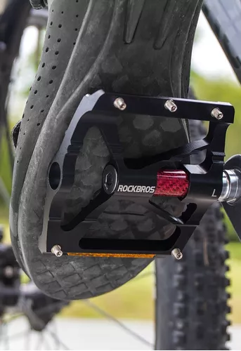 Pedales de bicicleta de montaña de 9/16 pulgadas – Pedales planos de  bicicleta con reflectores – Pedales de plataforma ancha de aleación de  aluminio