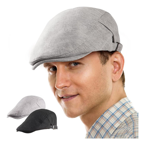 Paquete De 2 Sombreros De Newsboy Para Hombre, Gorra Plana