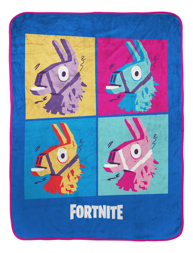 Fortnite Manta De Viaje Blue Llama  Mide 40 X 50 Pulgadas,