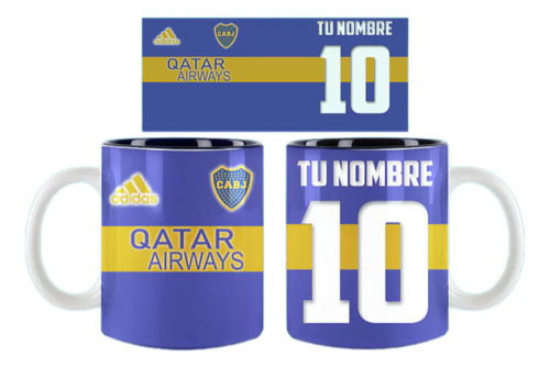 Taza Boca Juniors Personalizada Con Tu Nombre Nro11