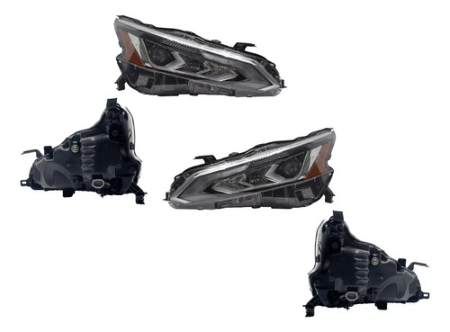 2 Faros Negro C/ Lupa C/ Luz Dia Led Dfzp Altima 2021 2022