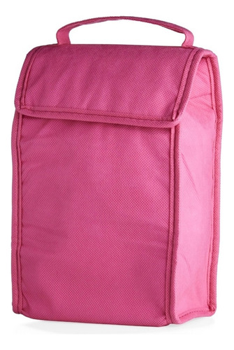 Bolsa Térmica Marmita Fitness Alça De Mão Dobrável Compacta Cor Rosa