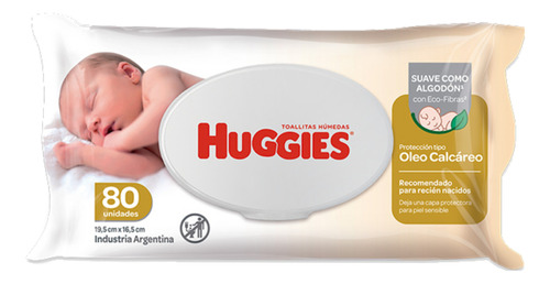 Toallas Humedas Huggies C/ Oleo Calcareo Deluxe X80 Caja X12