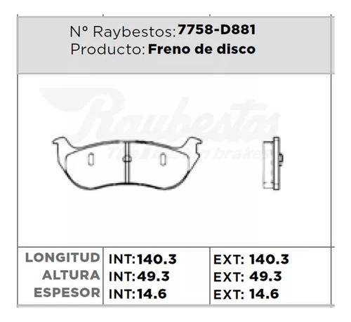 Balata Trasera Explorer Eddie Bauer 02/10 Ceramica Raybestos