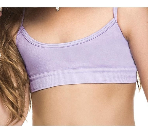 Imagem 3 de 5 de Kit 5 Sutiã Infantil Menina Top Básico Confortável