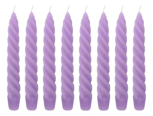 10 Velas Torcida 17 Cm Lilás Roxa Decoração Castiçal