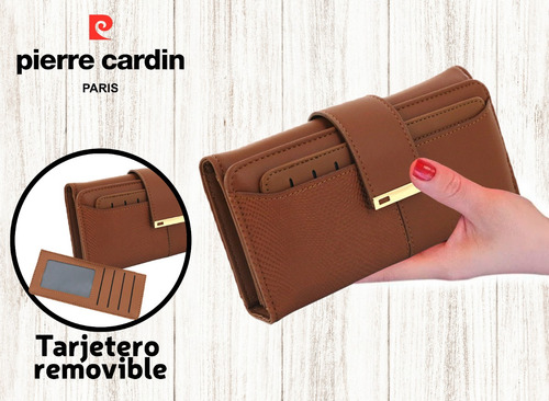 Billetera Fichero Pierre Cardin Original Mujer Cuero Pu Moda
