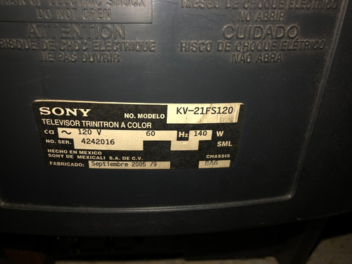 Imagen 4 de 5 de Tv Sony Wega 21 Pulgadas Para Reparar 20 Hulks