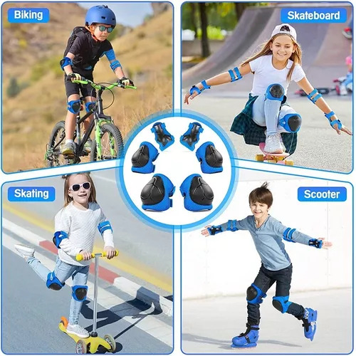 Set Proteccion Niño/a Para Patines,bicicleta,skate,azul Rosa
