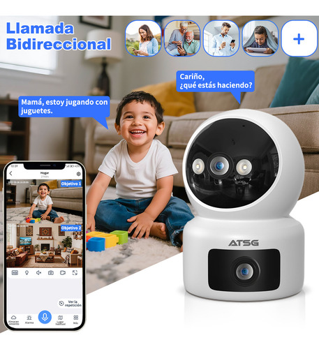 Atsg® 10mp Wifi Doble Lente Cámara De Seguridad 2.4/5ghz