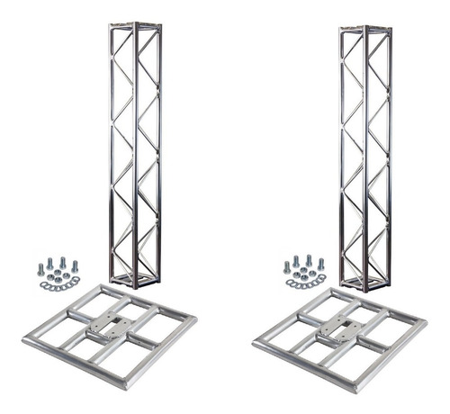 Kit 2 Torres Treliça Al15 1m Alumínio Auratec Com 2 Bases