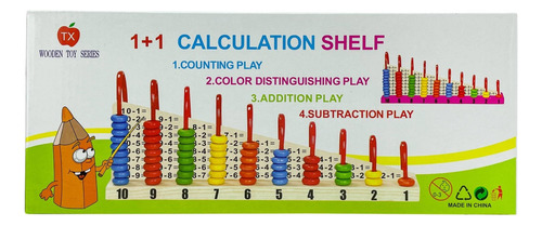 Ábaco Aritmético De Madera Para Niños Vertical 10 Columnas